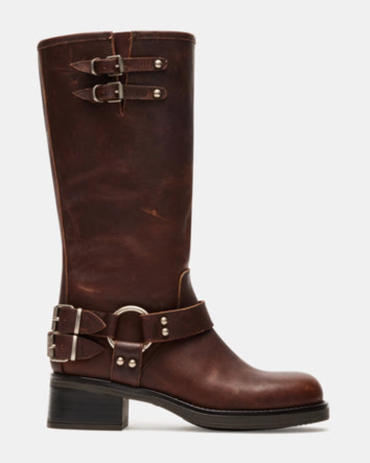 Astor Brown Leather Boots - Steve Madden • $250.00