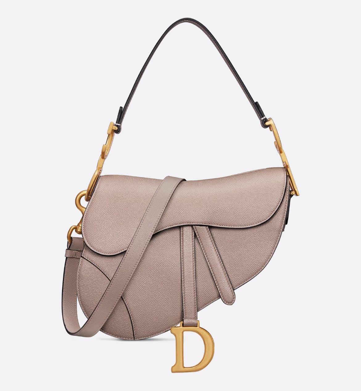 Dior Bolso Saddle con bandolera - Piel de becerro graneada.
Gris pardo cálido.
€3900