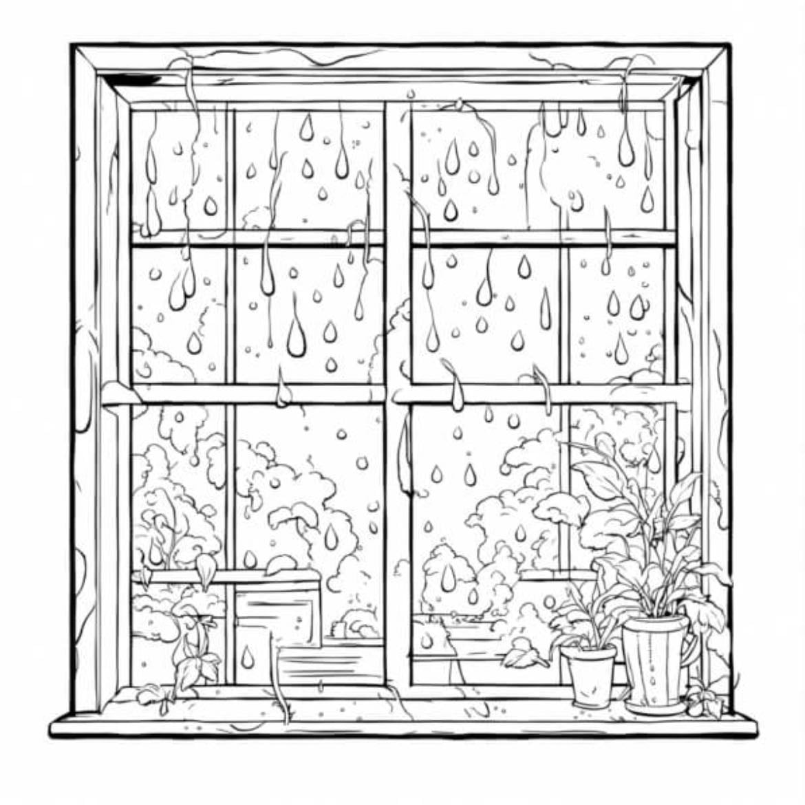 Fenêtre avec pluie