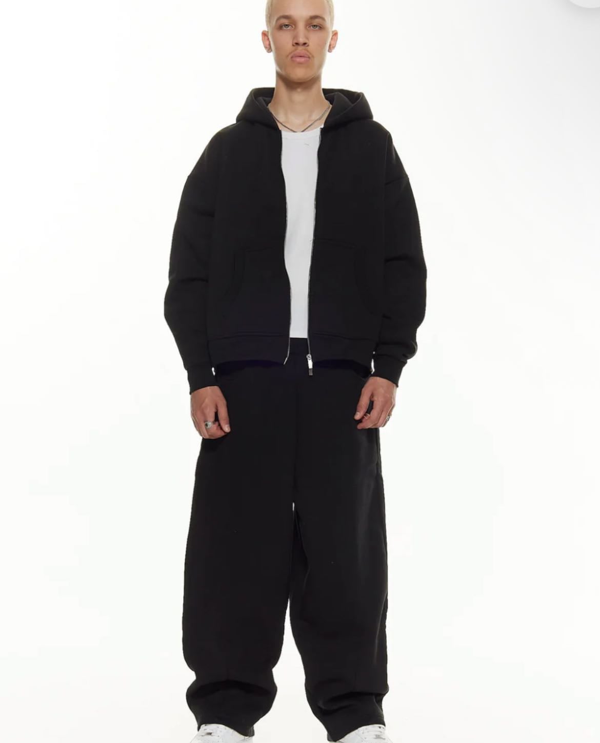 SWEATS - COZY ZIP UP - BLACK