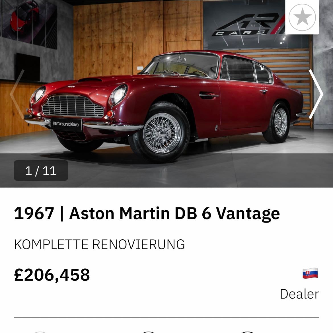 ASTON MARTIN DB 6 VANTAGE