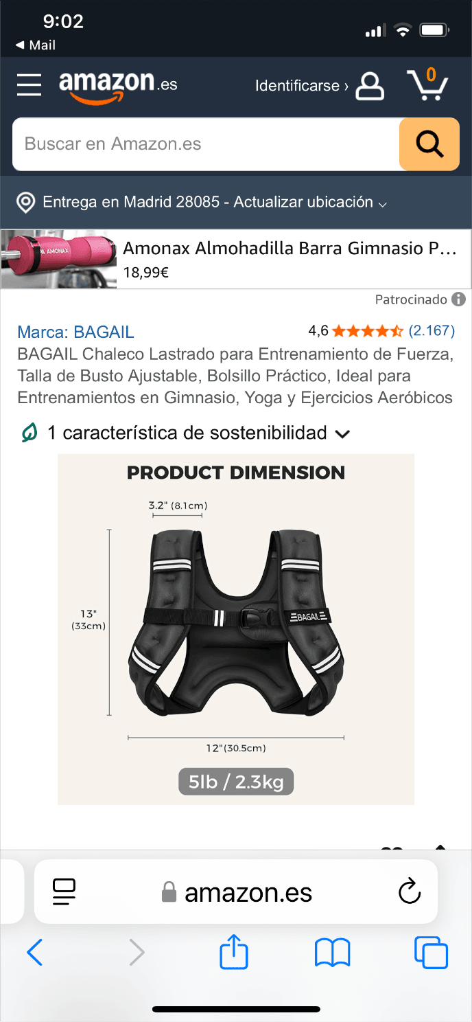 CHALECO CON LASTRE