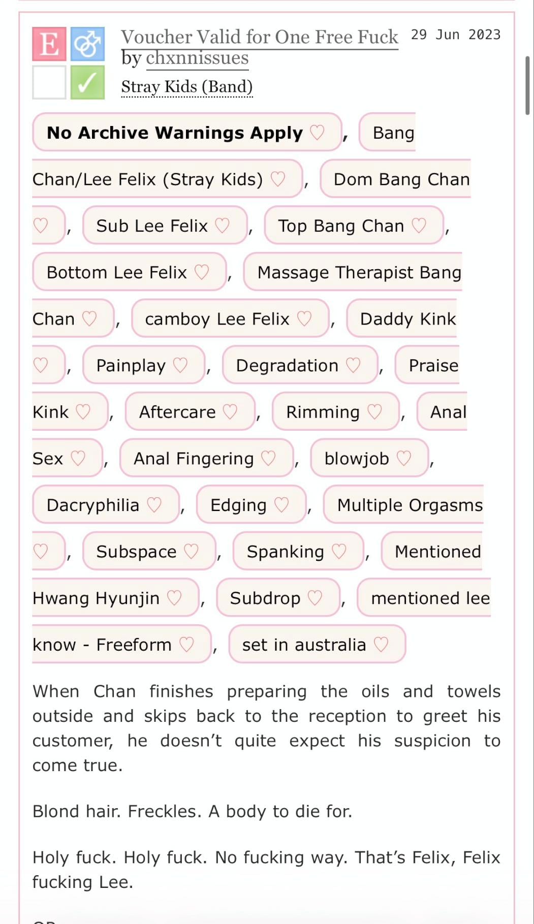 Vouncher valid for one free fuck - AO3