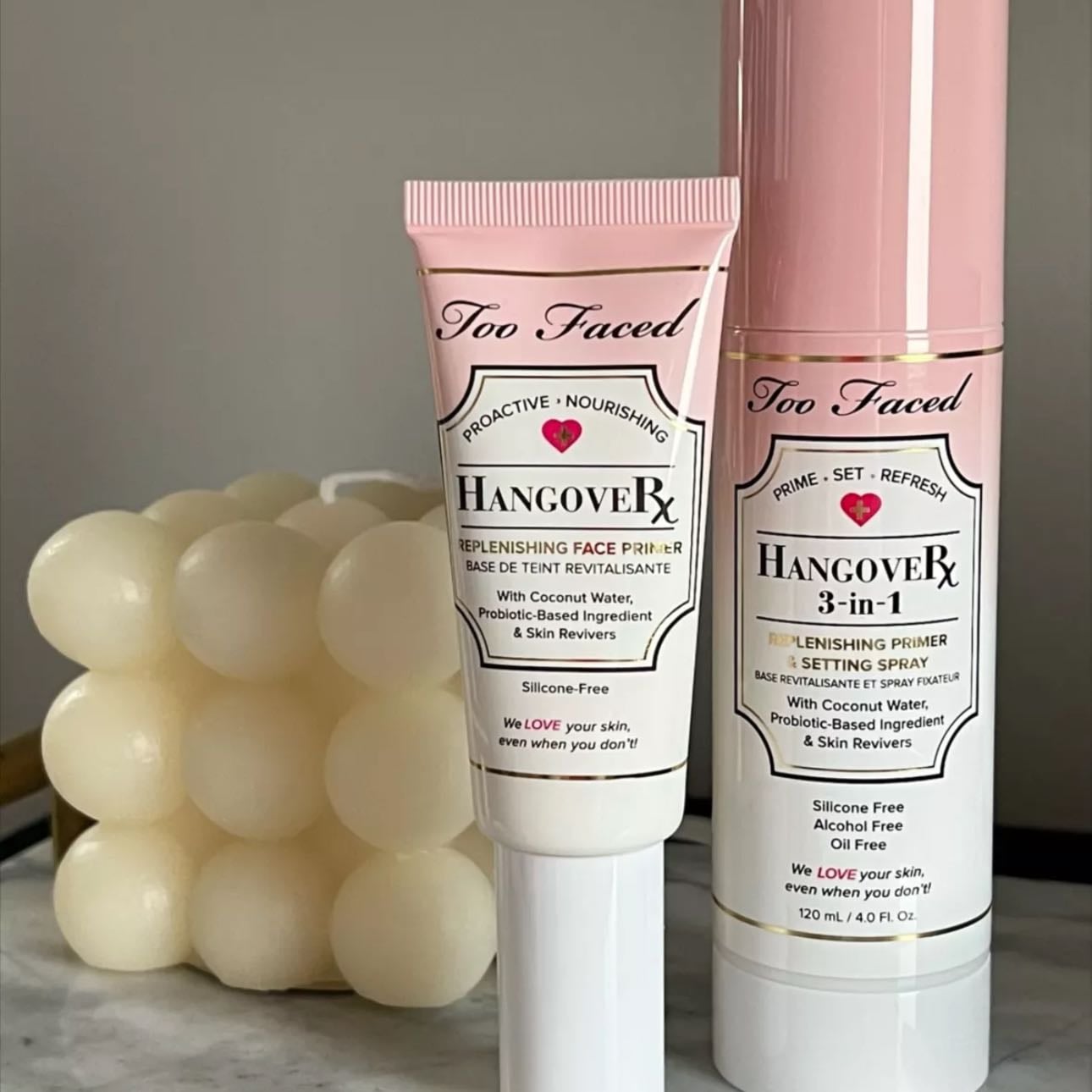 Too faced mist - sirve de primer, mist hidratante y fijador, es para piel seca, deja muy bonito el maquillaje