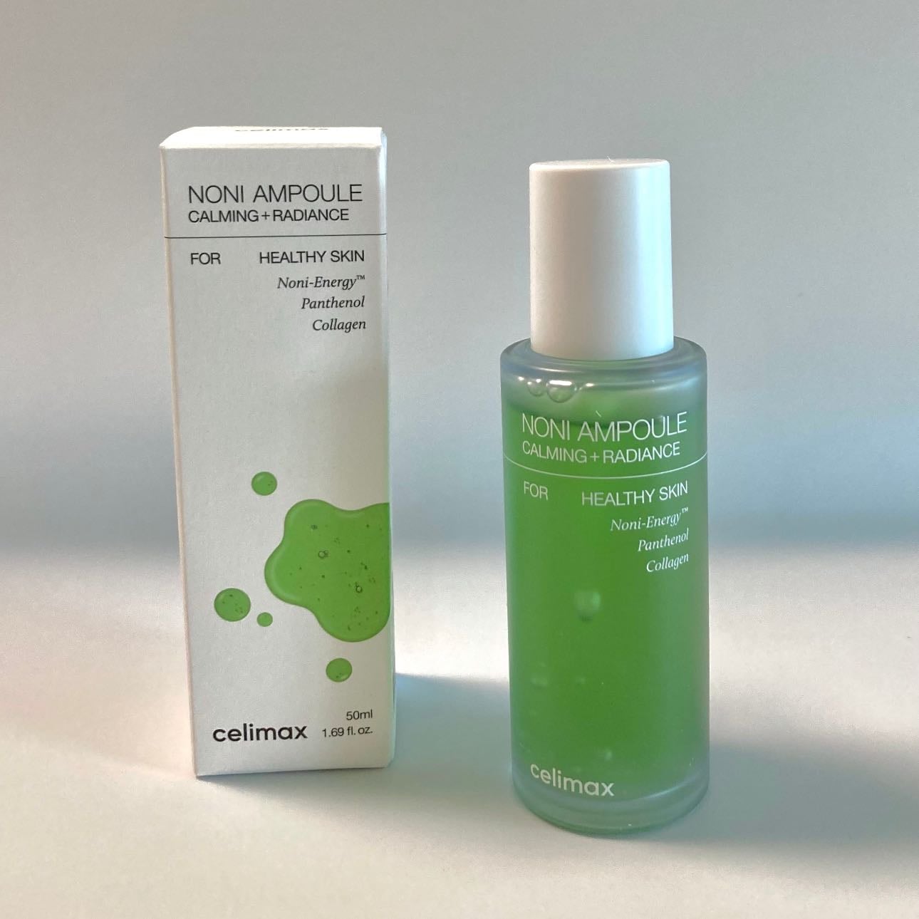 Celimax noni ampoule - deja hidratada la piel y glowy, es antibacterial lo que ayuda al acné