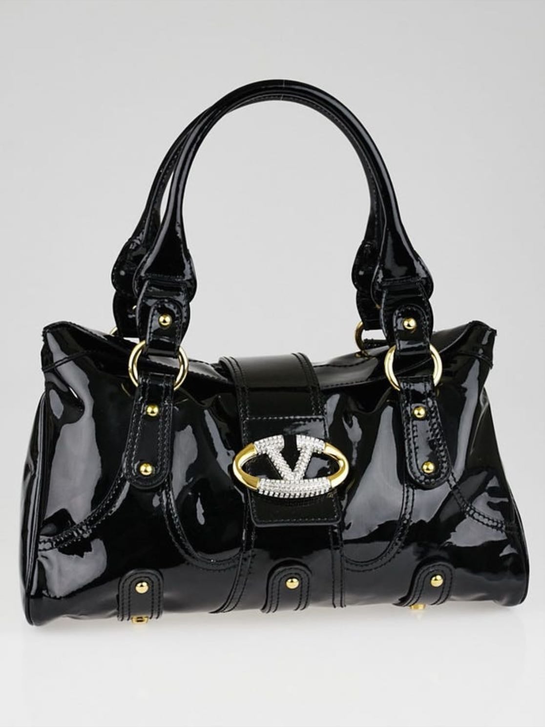 Valentino Patent Signature Satchel