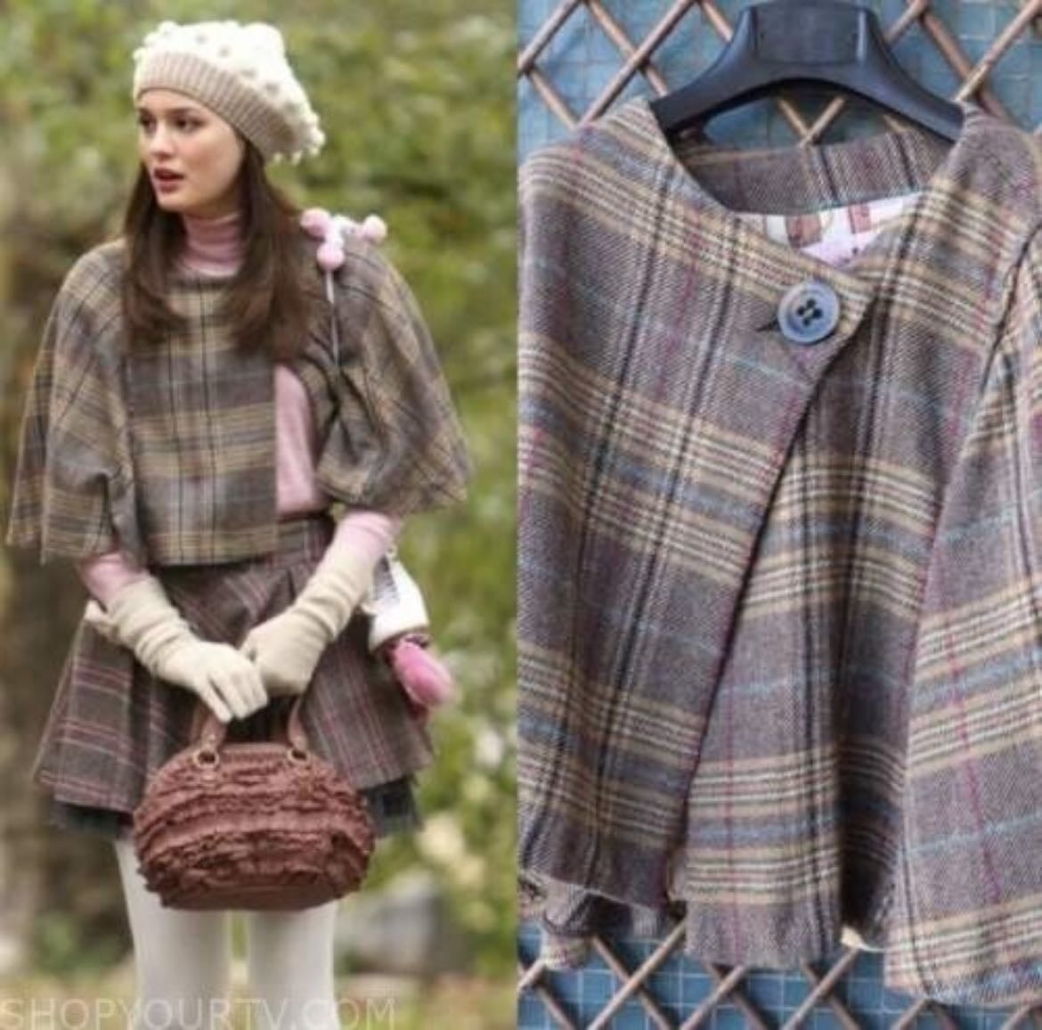 zara plaid cape + skirt