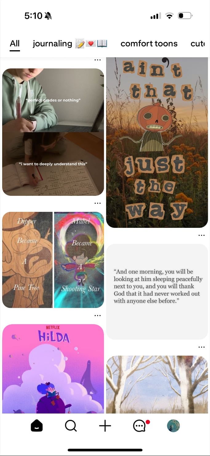 scrolling through pinterest