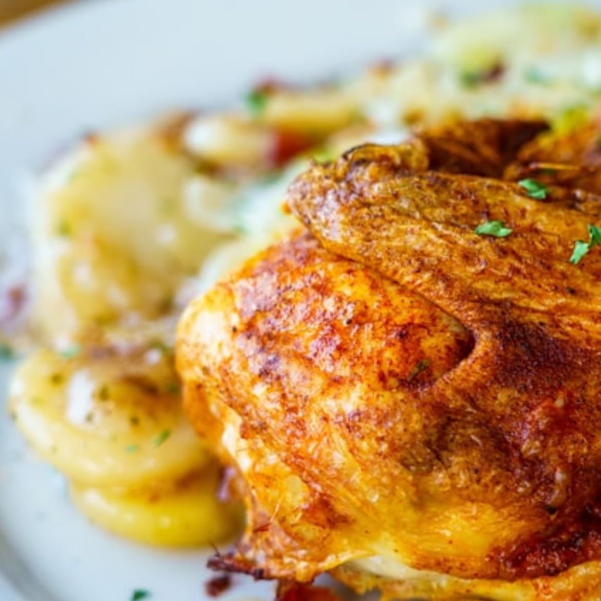 Pollo cremoso con papas