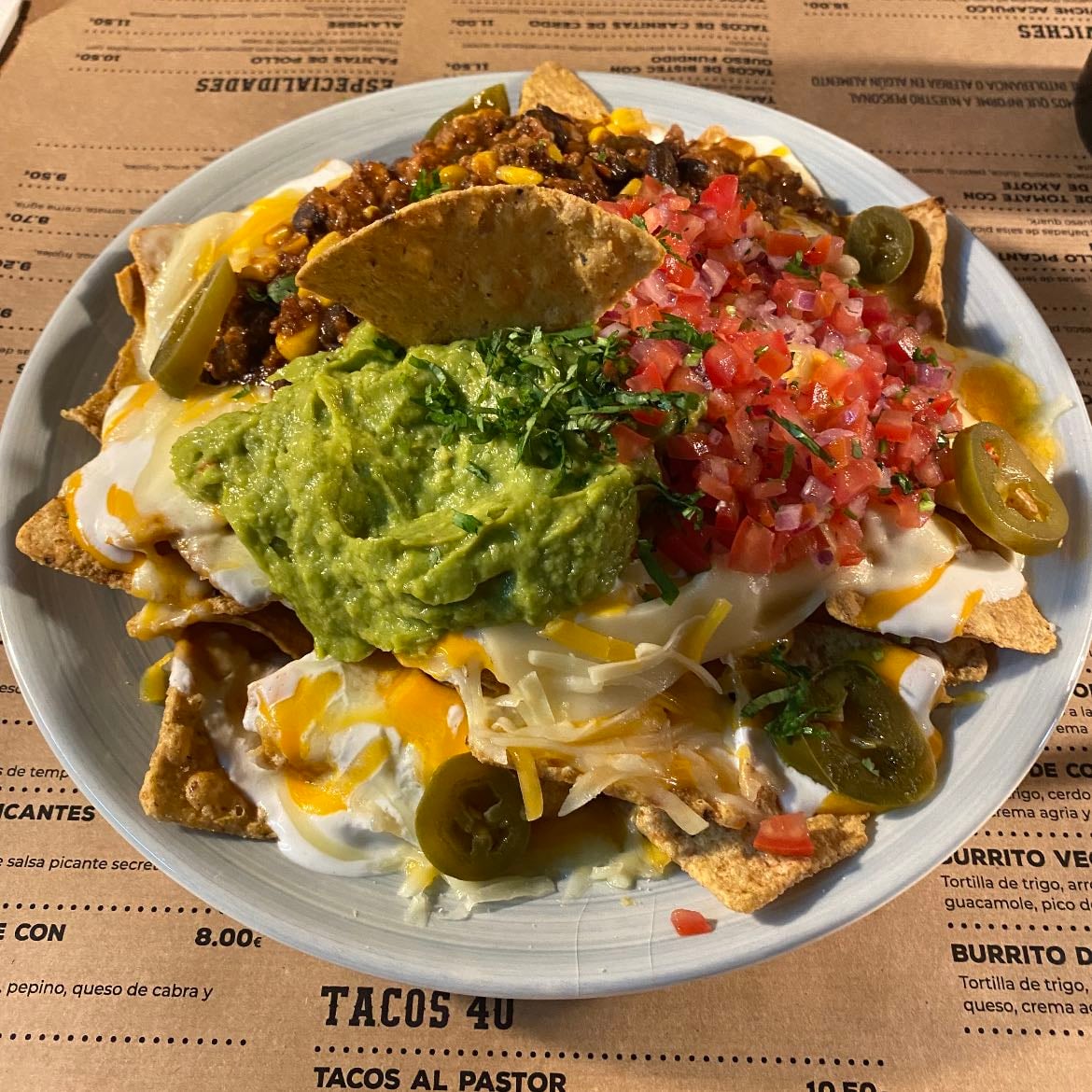 Don Chingón - Nachos camachos y burrito de bistec encebollado