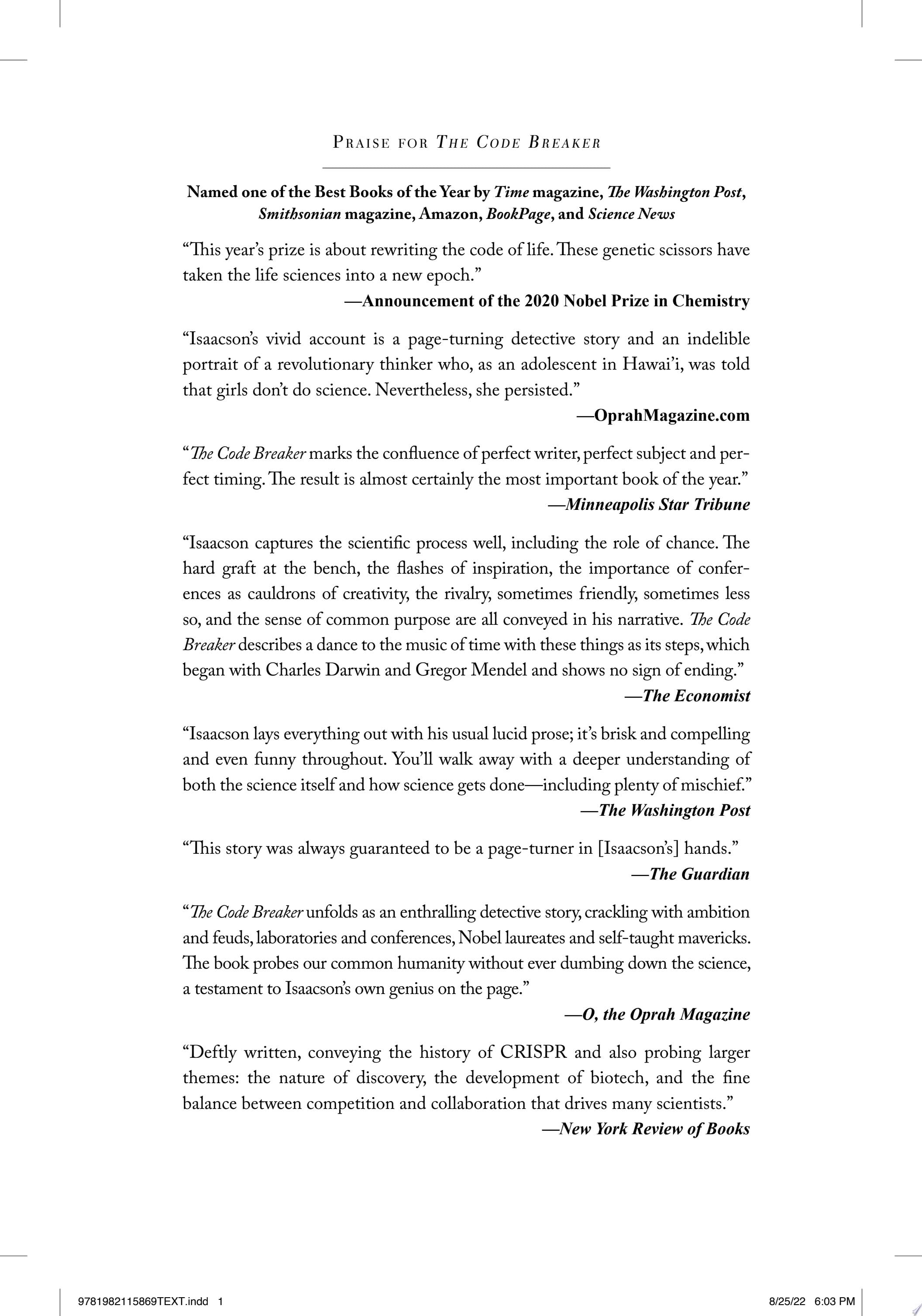 The Code Breaker - Walter Isaacson · 2021