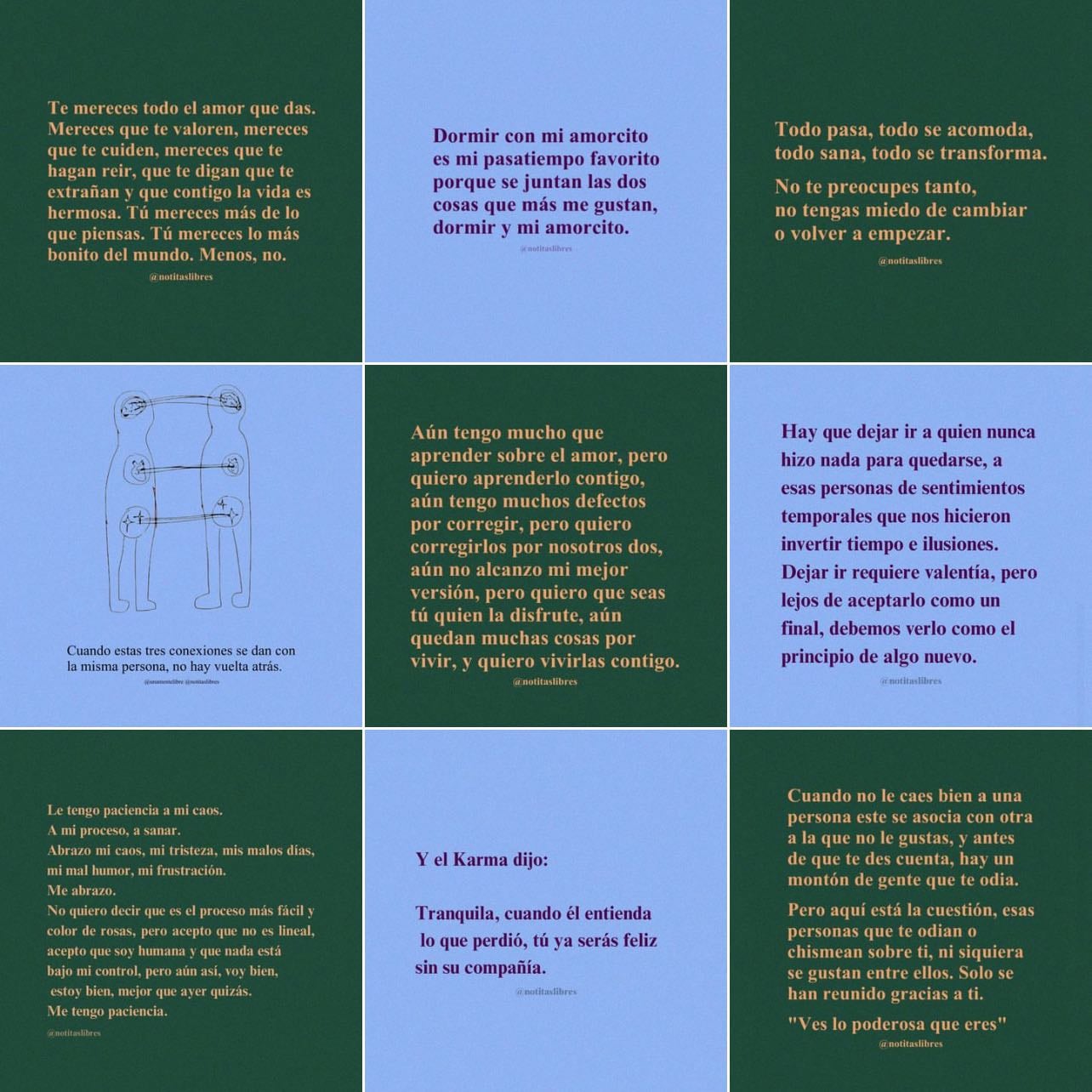 @notitaslibres - Quotes in Spanish about motivation, love, self-growth & other social relationships