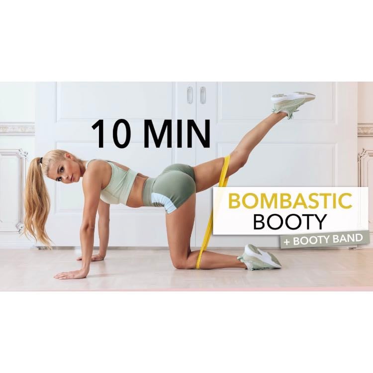 10 MIN BOMBASTIC BOOTY - activate your butt muscles & make them grow - With resistance band
