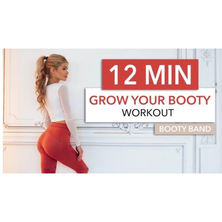 12 MIN GROW YOUR BOOTY - not your thighs / Booty Activation, no squats, knee friendly - With resistance band