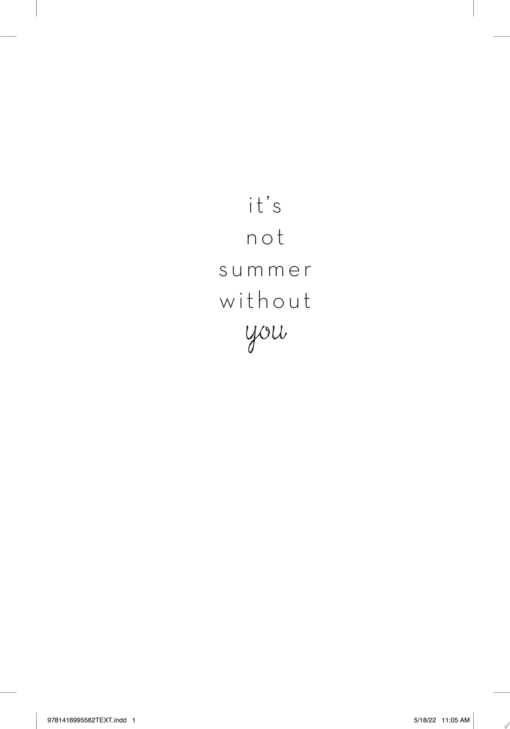 It's Not Summer Without You - Jenny Han · 2011