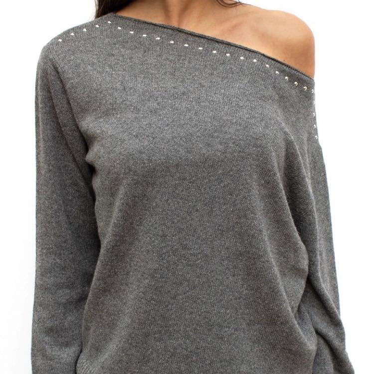 Subdued studded sweater