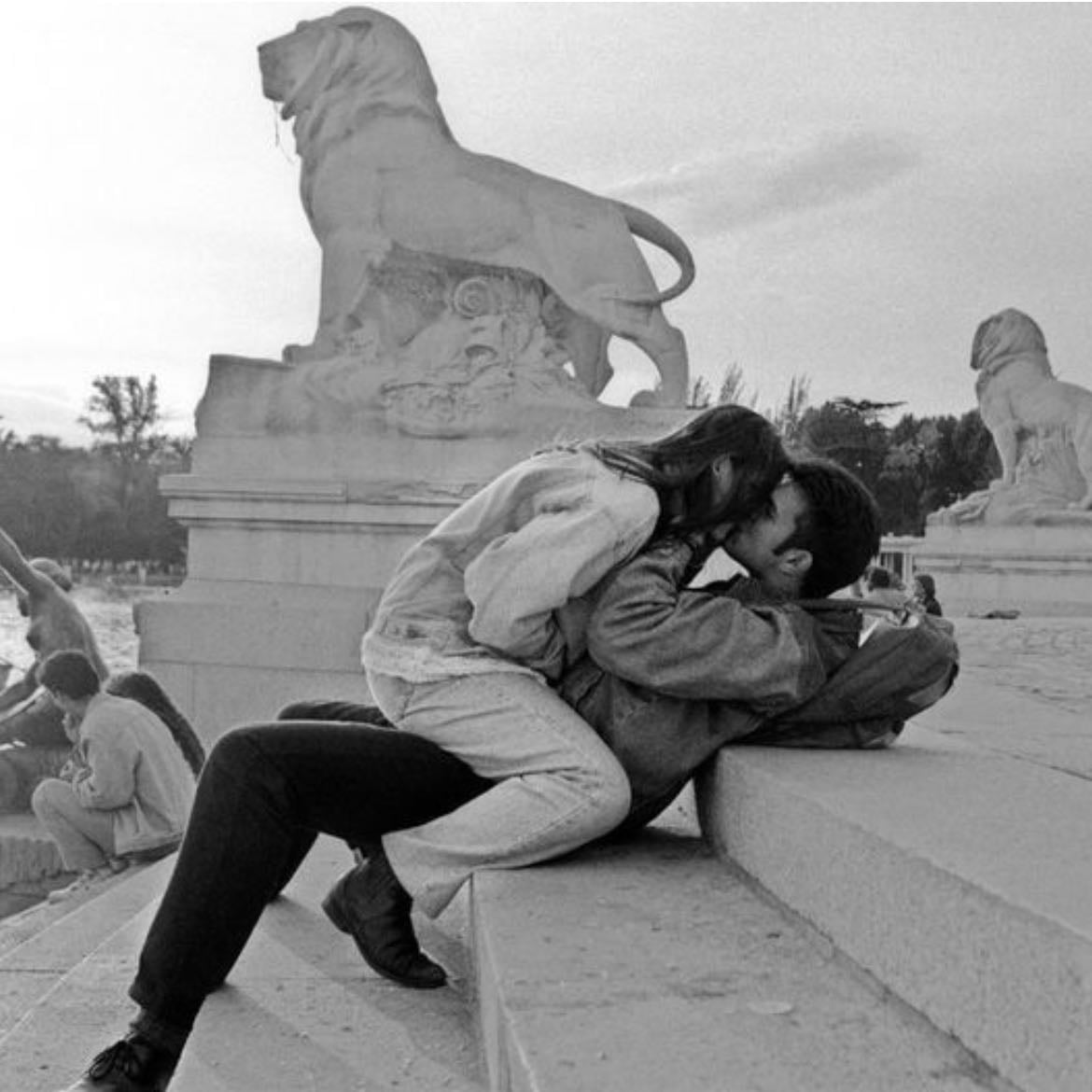 doing nothing on some stairs in Paris
