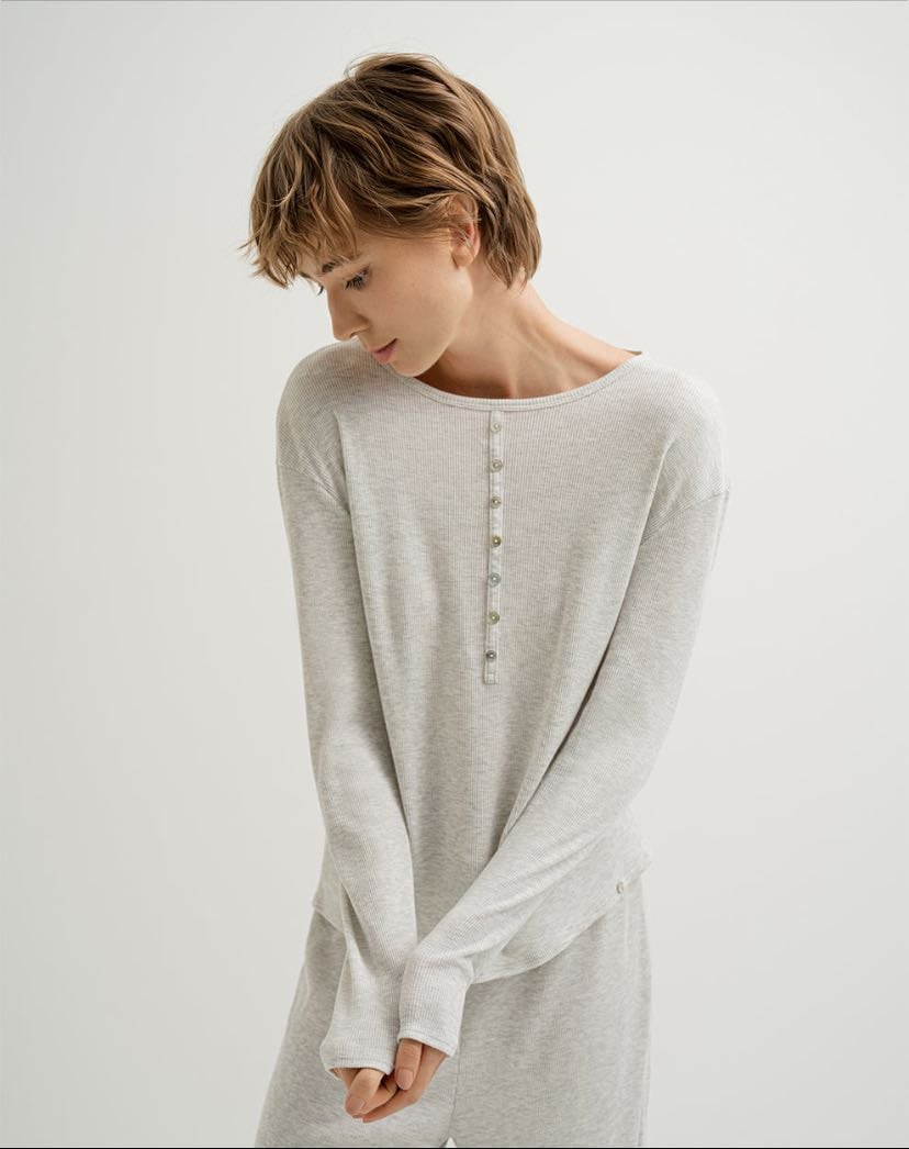 Henley gris - Punto blanco