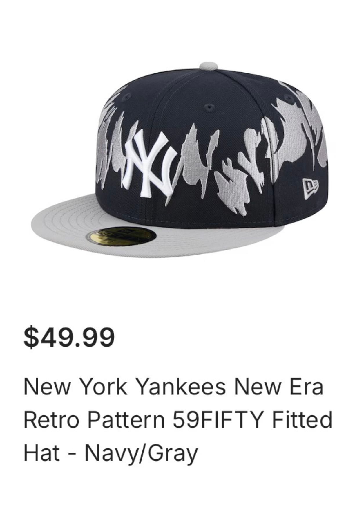 Cap - https://www.lids.com/mlb-new-york-yankees/new-york-yankees-new-era-retro-pattern-59fifty-fitted-hat-navy/gray/o-2387+t-81779898+p-4677462534988+z-9-1124981575?_ref=p-TLP:m-GRID:i-r3c2:po-11