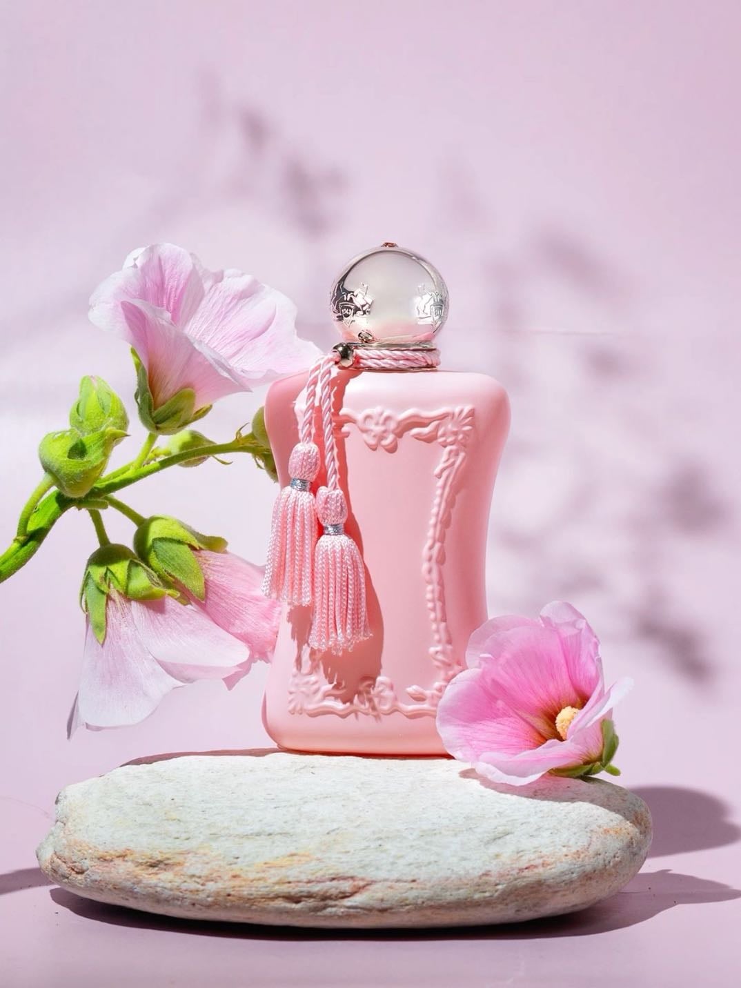 Delina Parfums de Marly - Delina de Parfums de Marly é um perfume feminino icônico, floral frutado de nicho, conhecido por sua elegância e sofisticação, combinando notas vibrantes de lichia, ruibarbo e bergamota com um coração de rosa turca e peônia, e uma base amadeirada e cremosa de cashmeran, cedro e incenso, criando uma fragrância marcante, duradoura e que exala feminilidade.