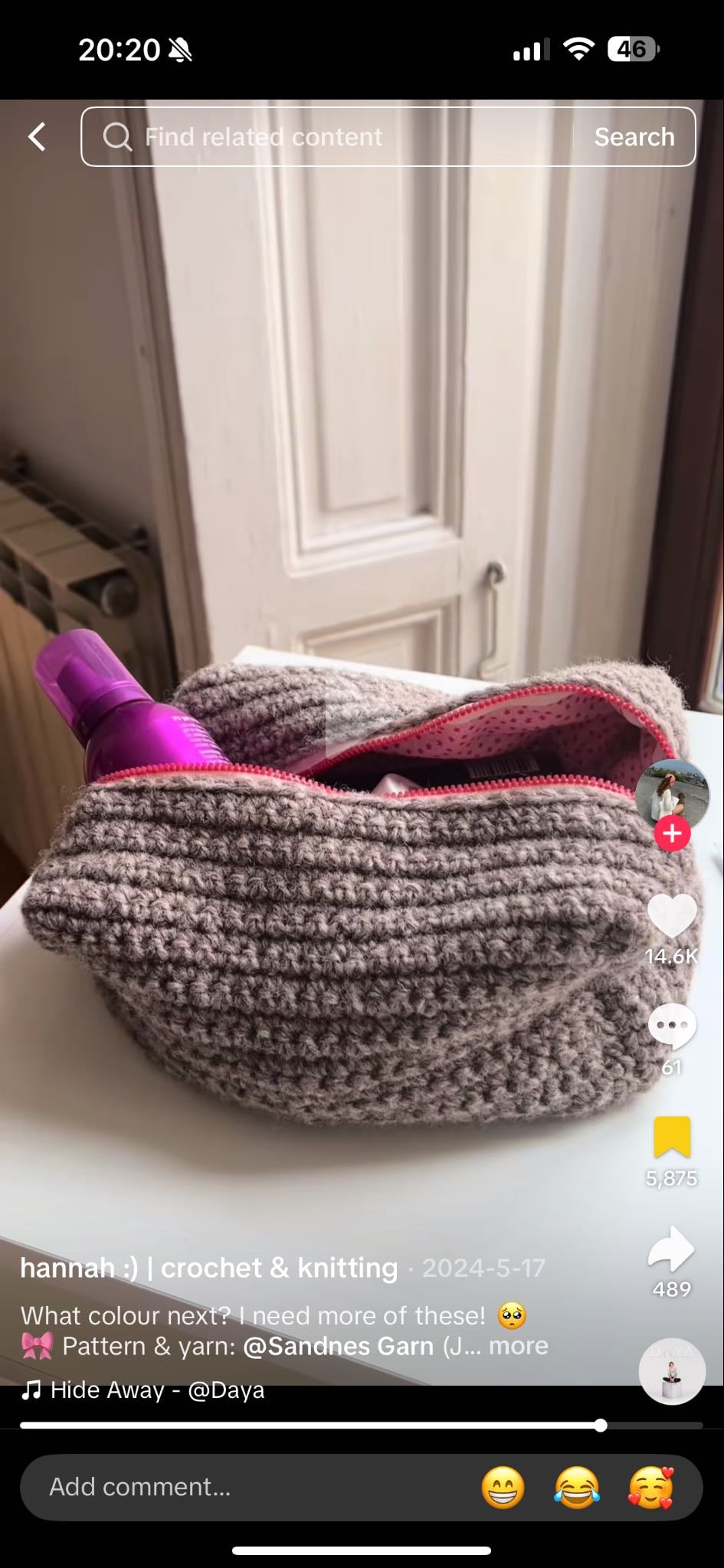 Makeup bag crochet