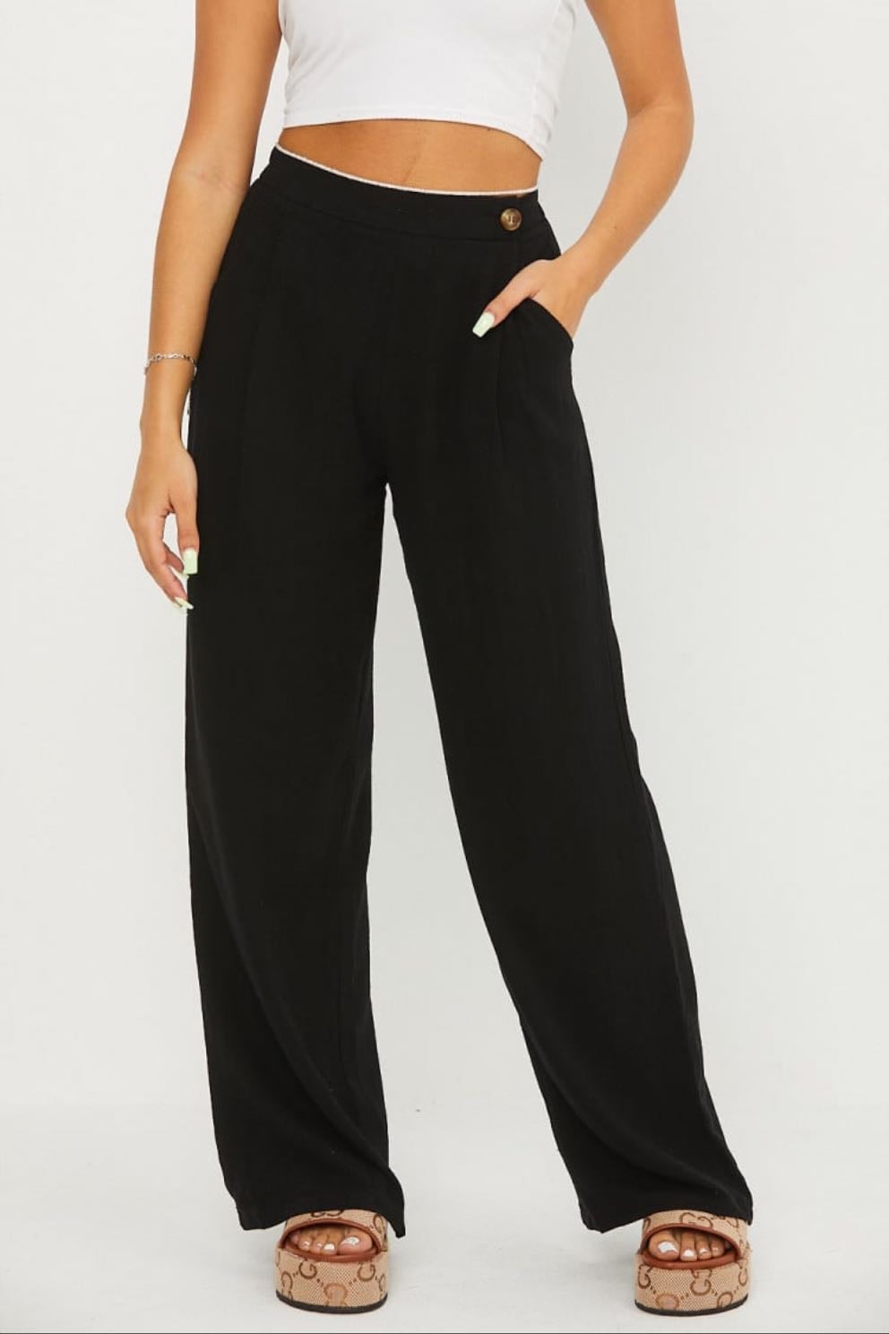 Pantalon en lin noir