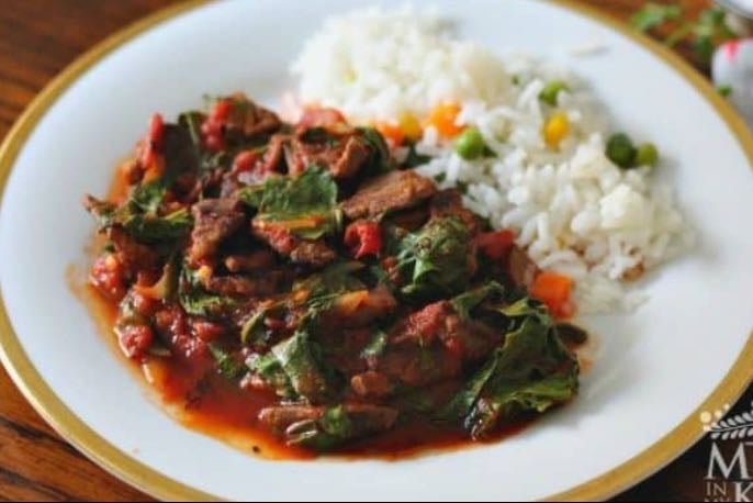 Bistec de res con Acelgas