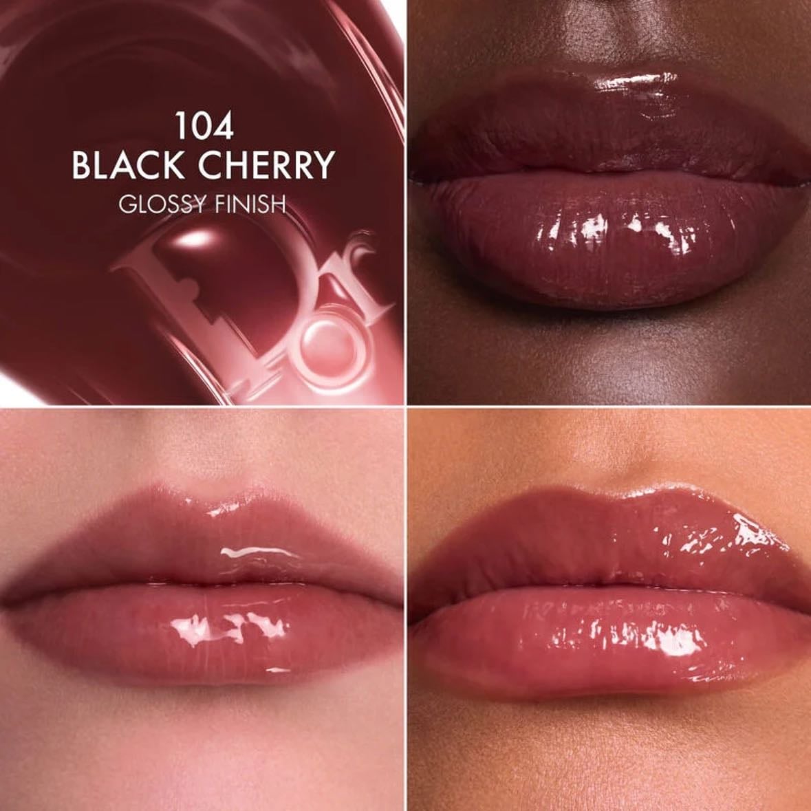 Lip Glow Butter Hydrating Gloss Balm - 104 Black Cherry (brownish red)