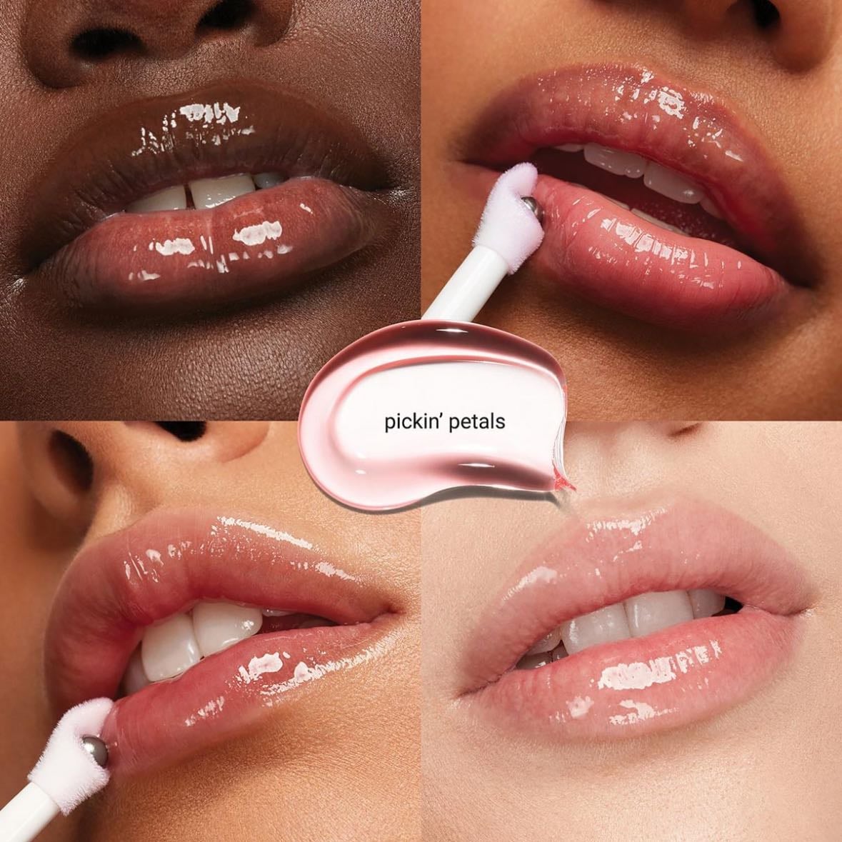 mini lip oil - pickin petals (03_ sheer peachy pink with rosy scent & chamomile)