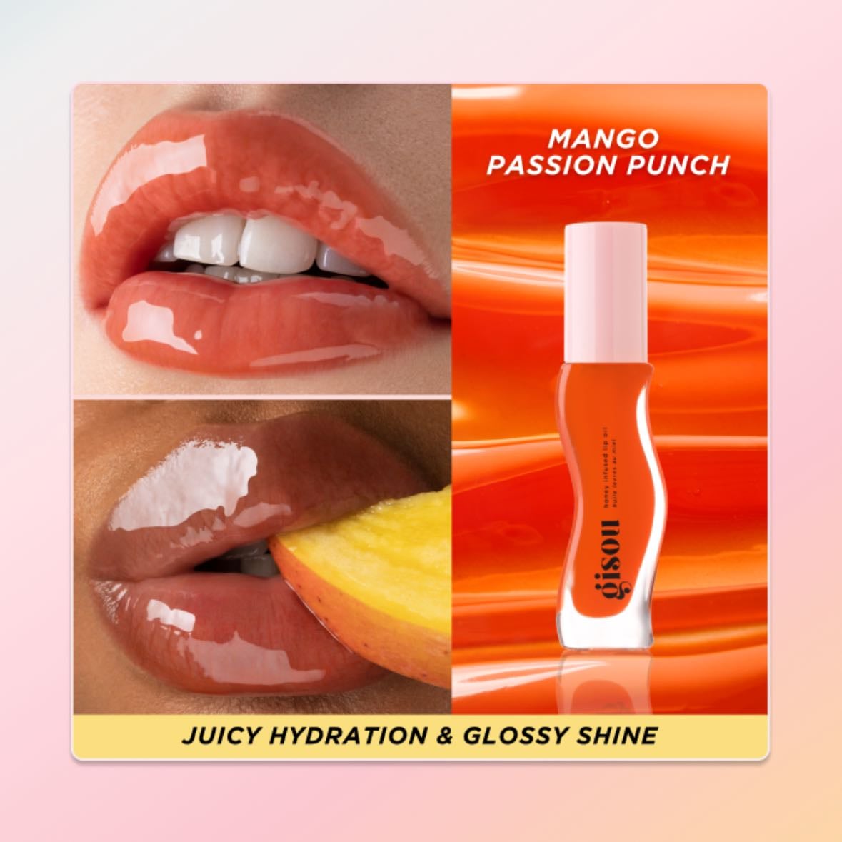 Honey Infused Hydrating Lip Oil - Mango Passion Punch - Sheer Hot Coral ‼️