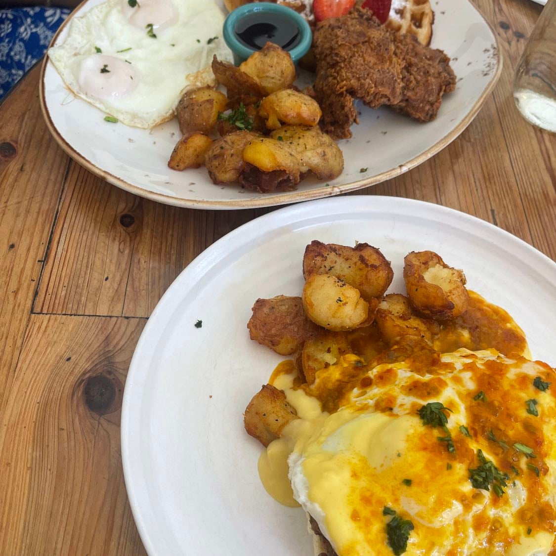 halal brunch, great chicken - cracked and battered