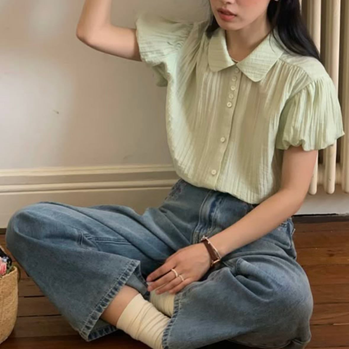 πππππ π· - Simple blouse and jean combo