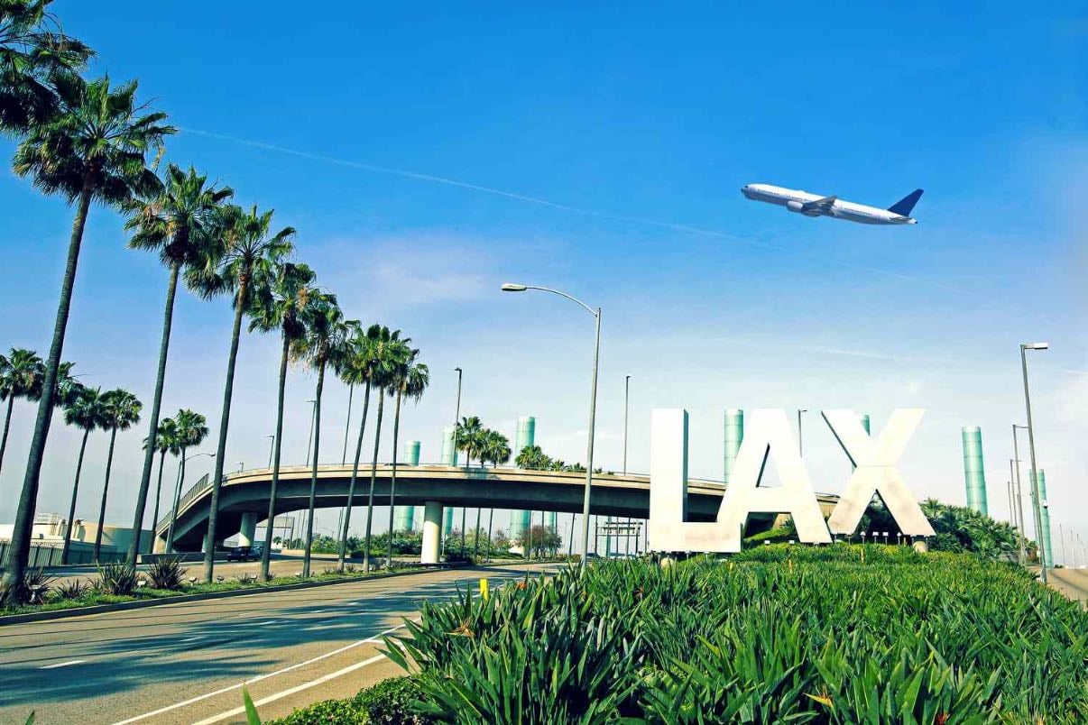 LAX airport - arrive 5:56am; depart 7:00am to EWR