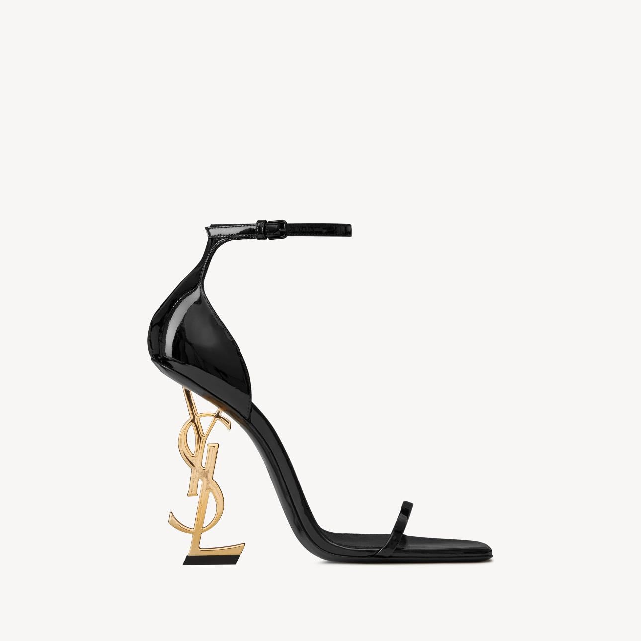 Sandalias Opyum de Charol con Tacón Dorado - Saint Laurent
