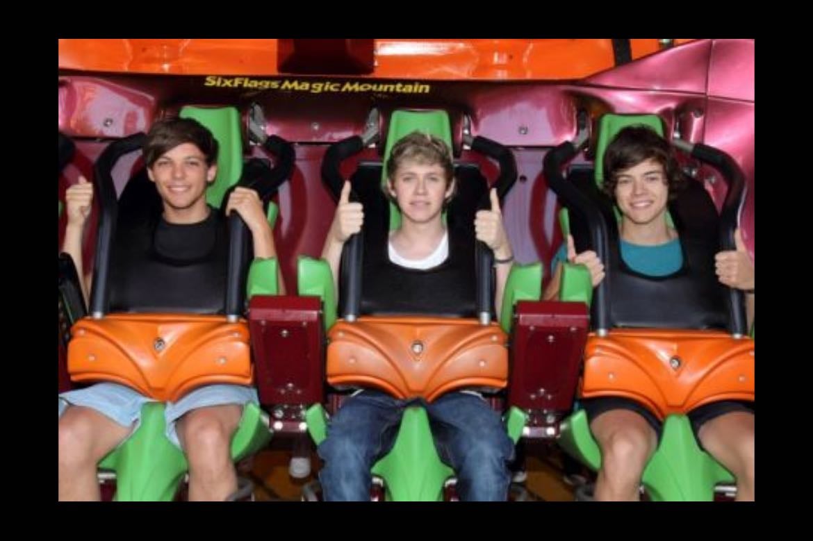 Rollercoaster and Six Flagssss - Harry, Louis, Niall