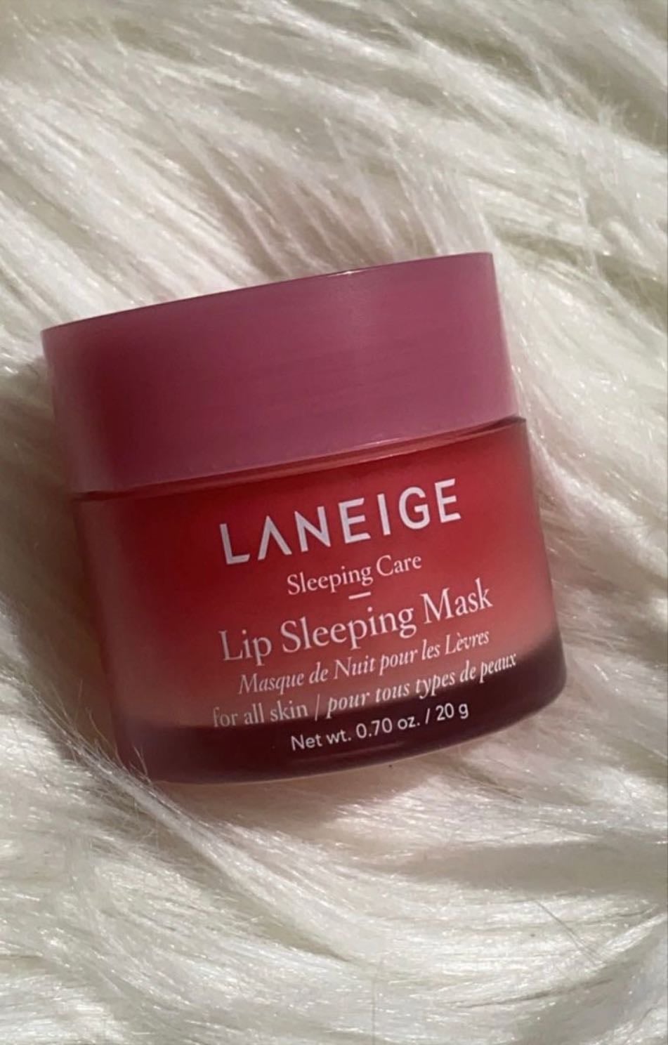 hand cream and lip mask before sleep - laneige lip sleeping mask for lips!