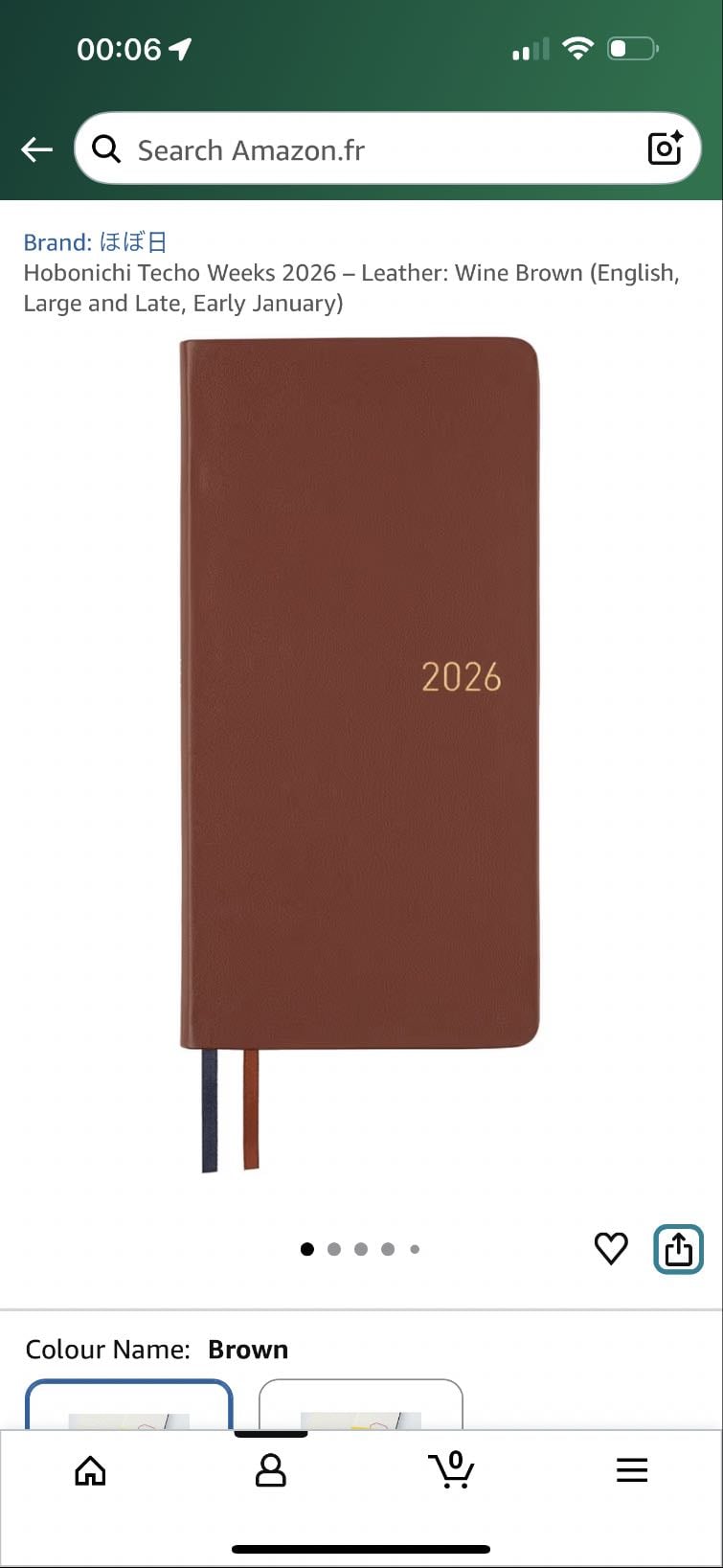 hobonichi techo 2026 - marron