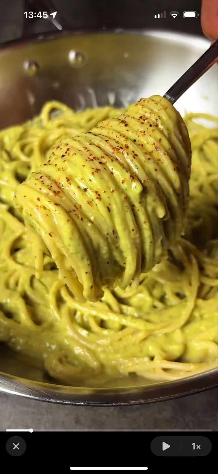 🍝pâtes au pesto d’avocat🥑