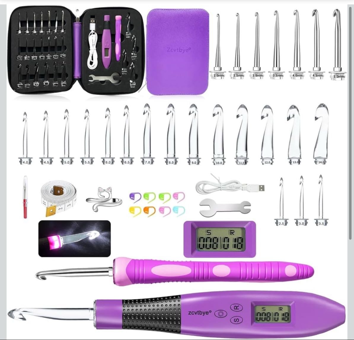 set crochet lumineux