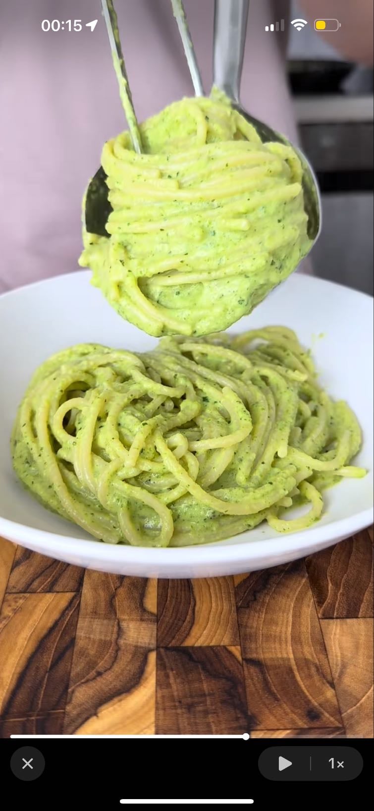 🍝spaghettis à la crème de courgette et burrata🥒