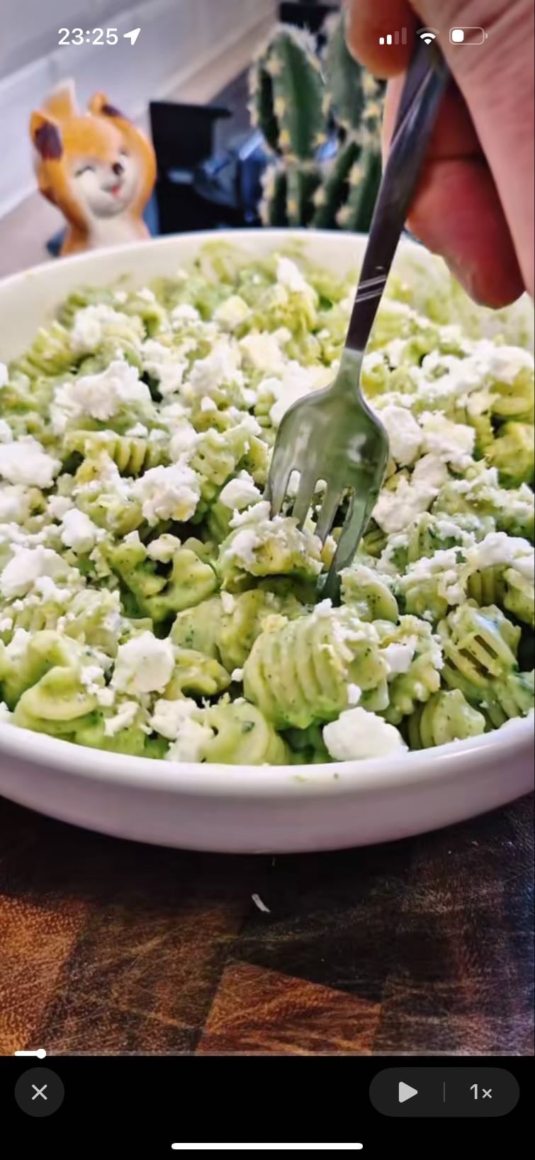 🍝pâtes crème courgette et fêta🍣