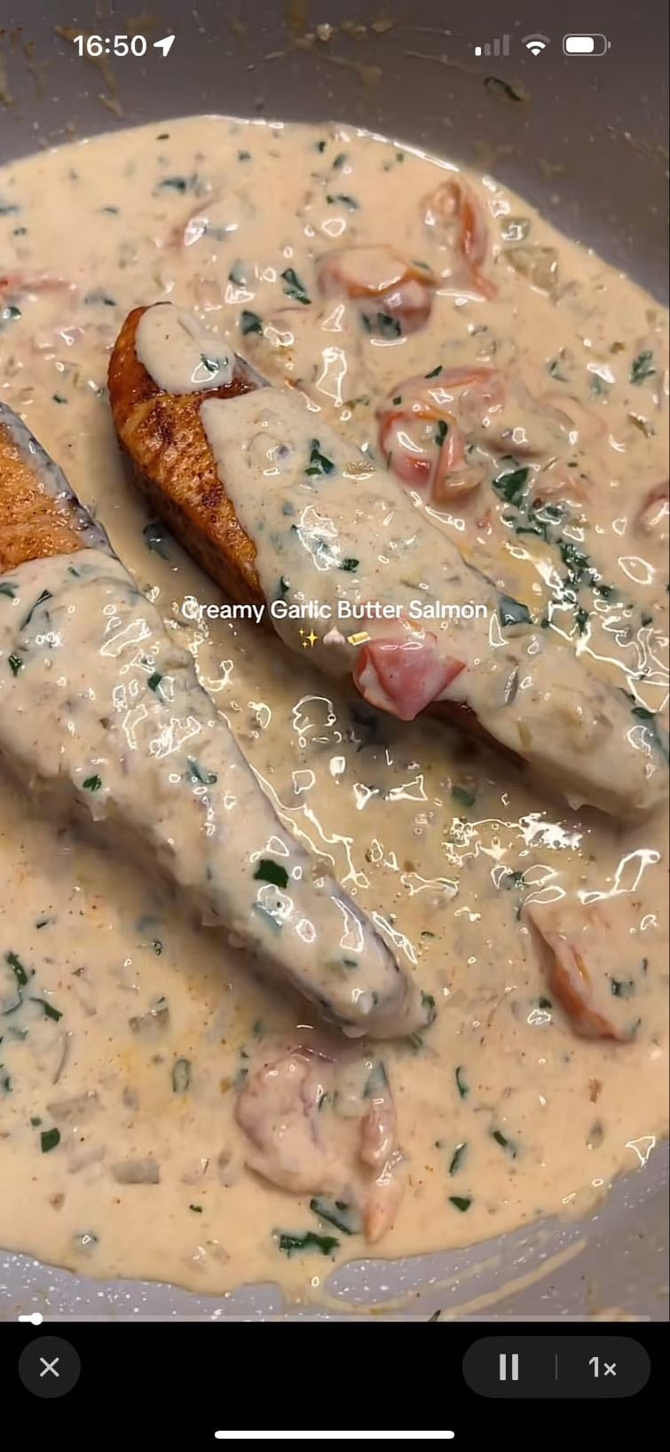 🍣creamy garlic butter salmon🧄🧈