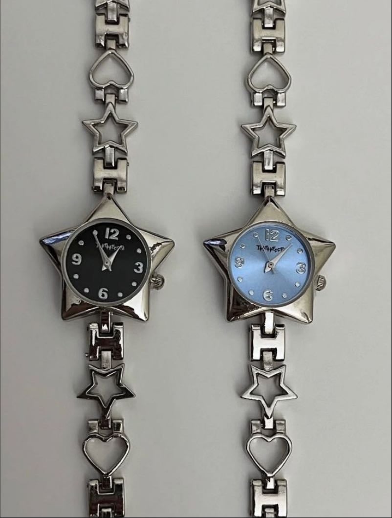 Delicate silver wrist clock - I love em