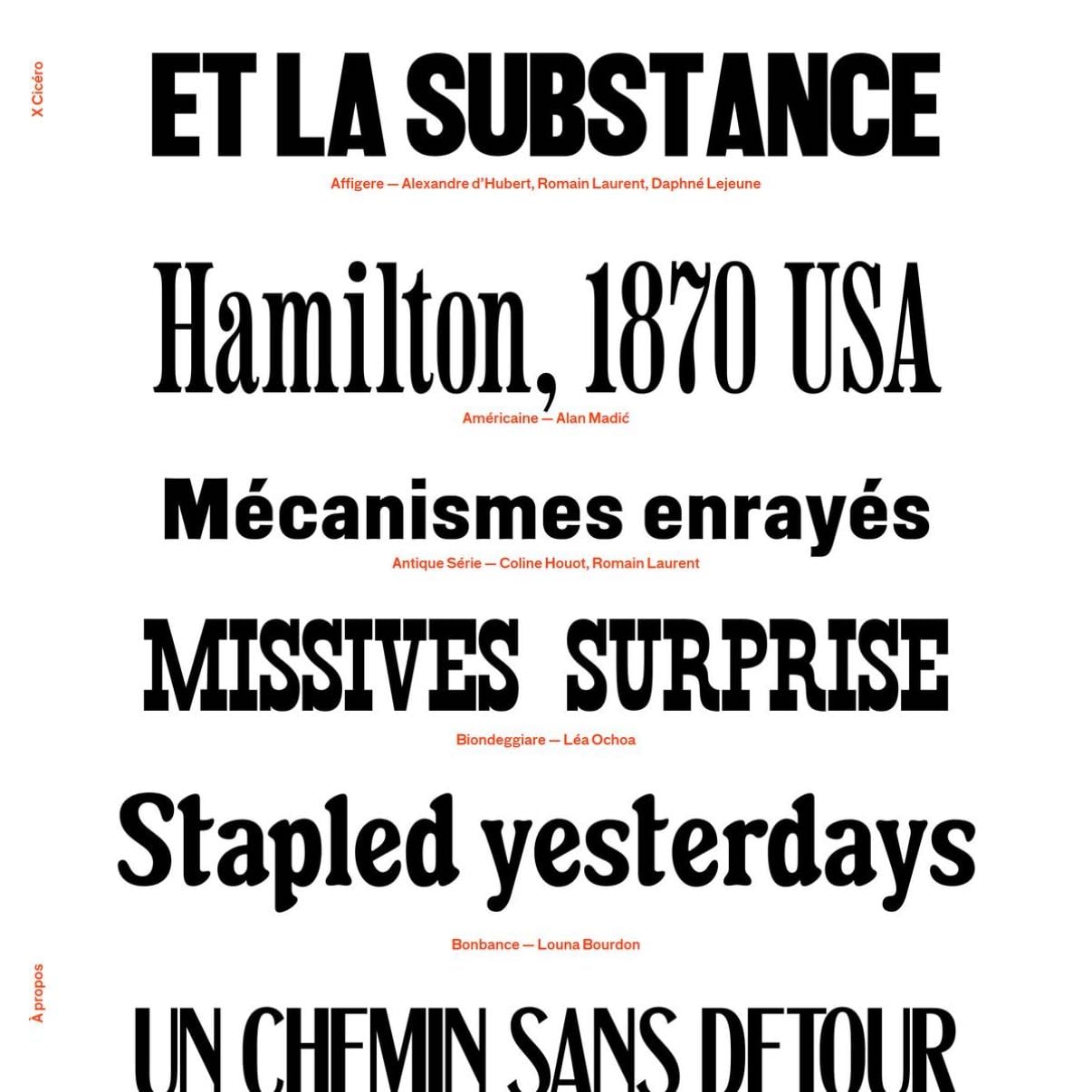 X Cicéro - Typeface design workshop offered to students in the graphic design option at ESAD Valence, built around the small collection of wooden typefaces from the school's typographic printing workshop.