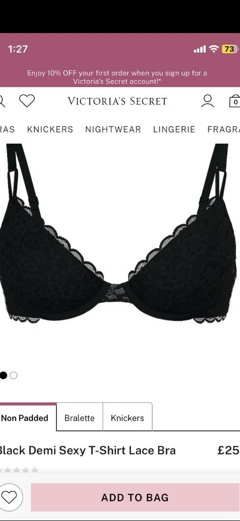 Black lace bra