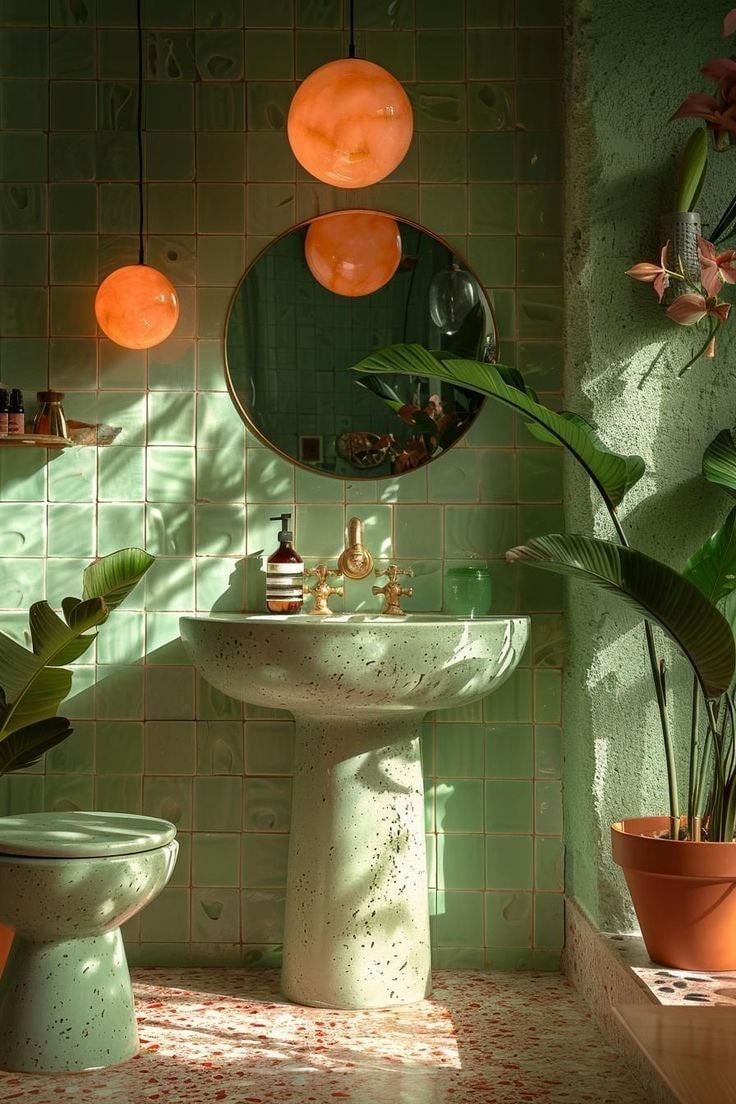 ambient lightning on the bathroom - warm lights