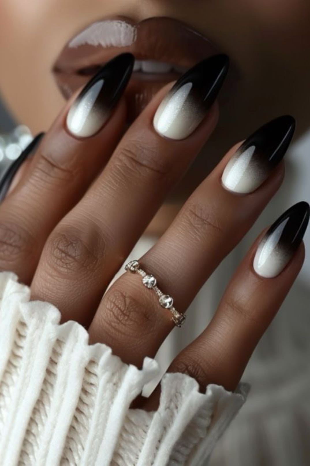 Black and white ombré