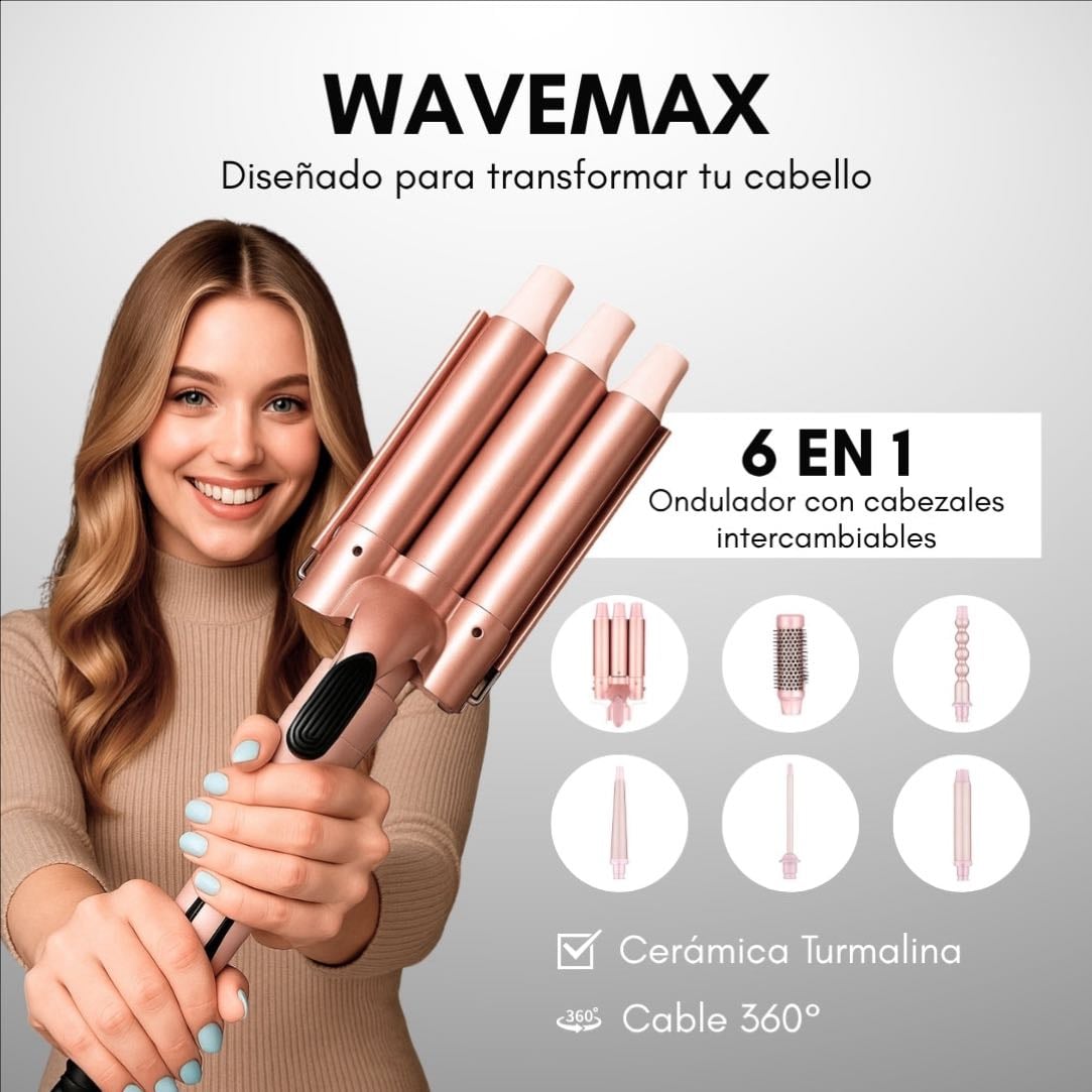 WaveMax Rebel - Ondulados y rizador intercambiable 6 en 1