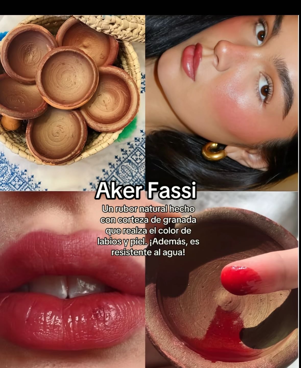 Aker Fassi - Rubor y labial natural, resistente al agua
