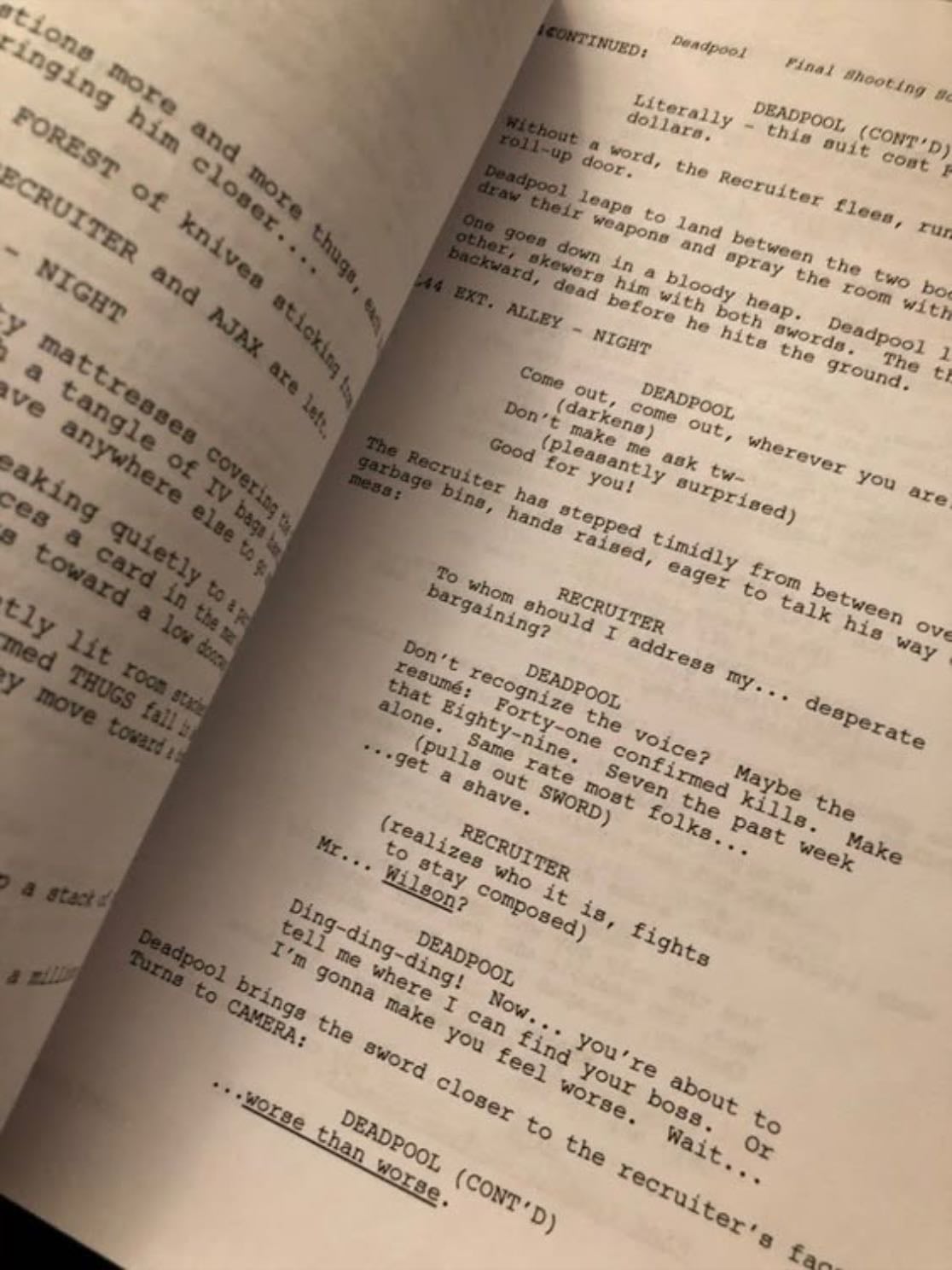 un movie script - non so di quale